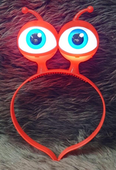 Nessiworld Led Light & Battery Operated 3 Different Modes Lighted Alien Eye Party Crown Red Color 18x12 cm